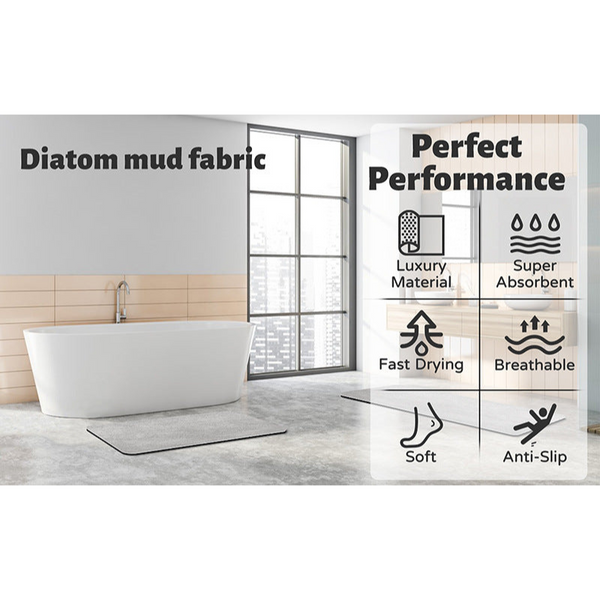 Oval Dark Grey Quick Dry Absorbent Non Slip Bath Rug For Bathroom Kitchen Entryway 60X90cm Bath Mats Rugs & Toilet Covers