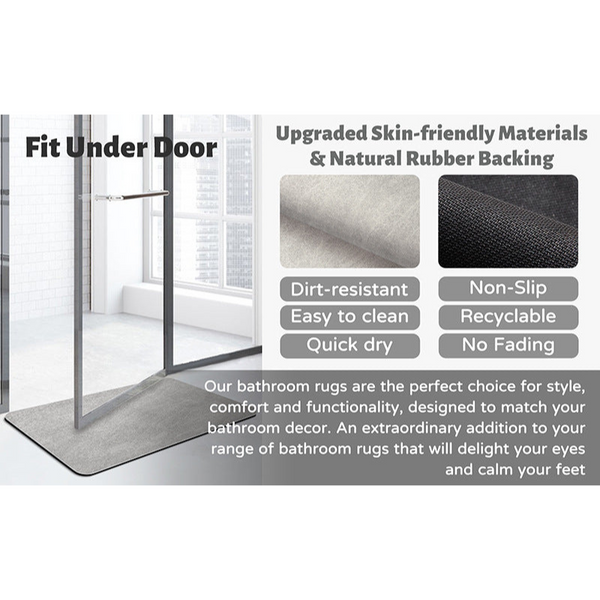 Oval Dark Grey Quick Dry Absorbent Non Slip Bath Rug Bathroom Kitchen 45X70cm Bath Mats Rugs & Toilet Covers