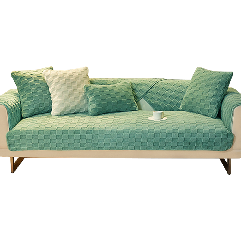 Sofa Towel Super Soft Green Velvet Plush Non Slip Sectional Covers Slipcovers