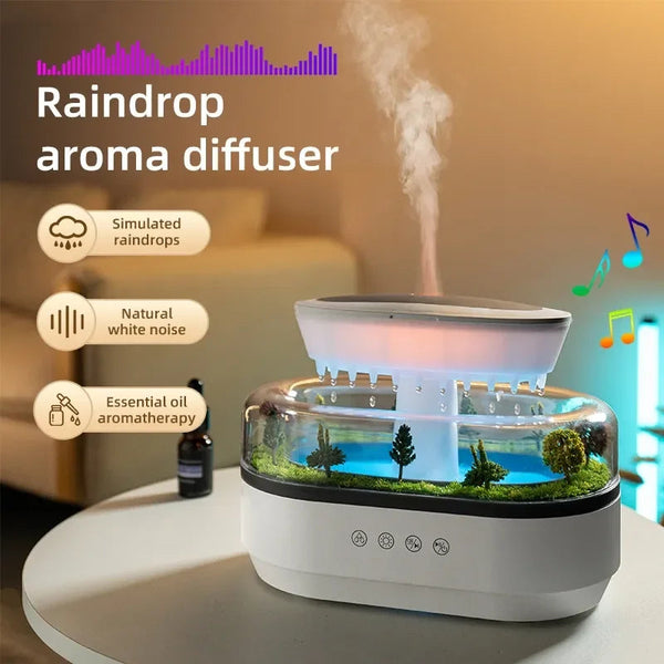 Smart Cool Mist Raindrop Air Humidifier For Garden Landscape Christmas Tree White Noise Oil Aroma Diffuser Portable Humidifiers