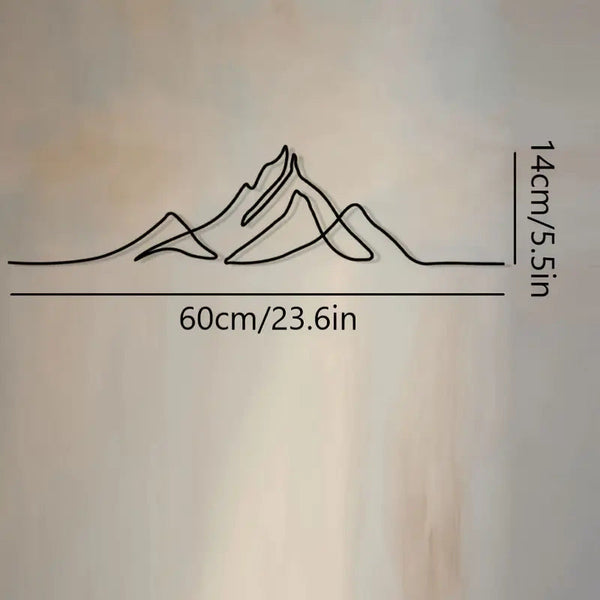 Factory Direct Black Metal Gable Decoration 3D Mountain For Background Wall Art