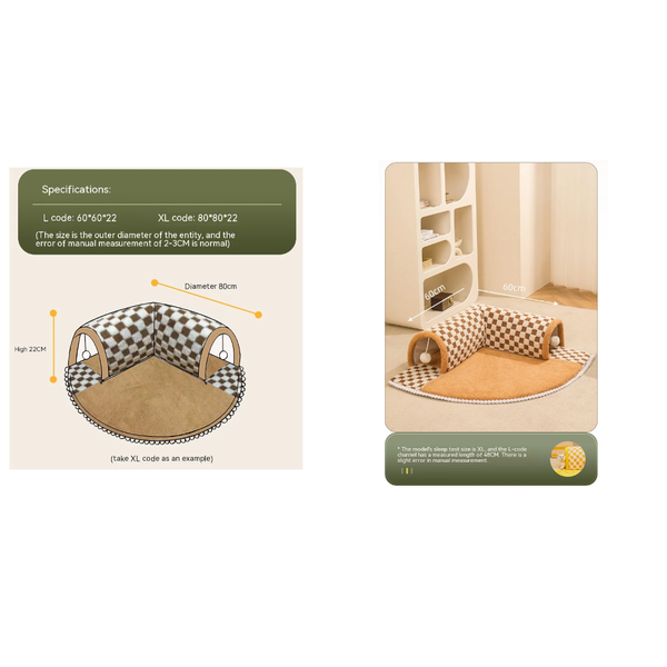 Cozy Tunnel Cat Nest Winter Warmth With Detachable Washable Bed And Enclosed Hideaway For Autumn Winter" Cat Toys