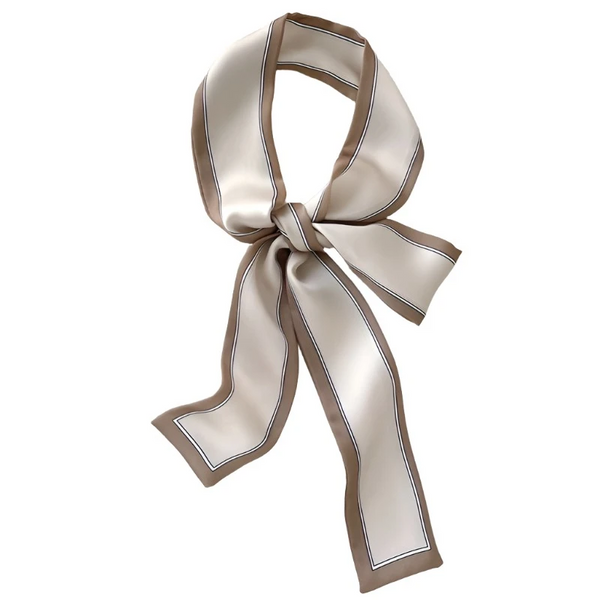 French Style Skinny Scarf 120X5cm Elegant Braided Hair Ribbon Belt Yellow Beige Dot Headbands Neckerchief Streamer Scarves & Wraps