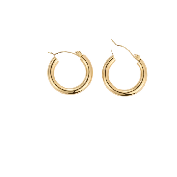 Veile Studios Broad Round Hoops In Gold Stainless Steel For Fashion Jewellery Collection Earrings