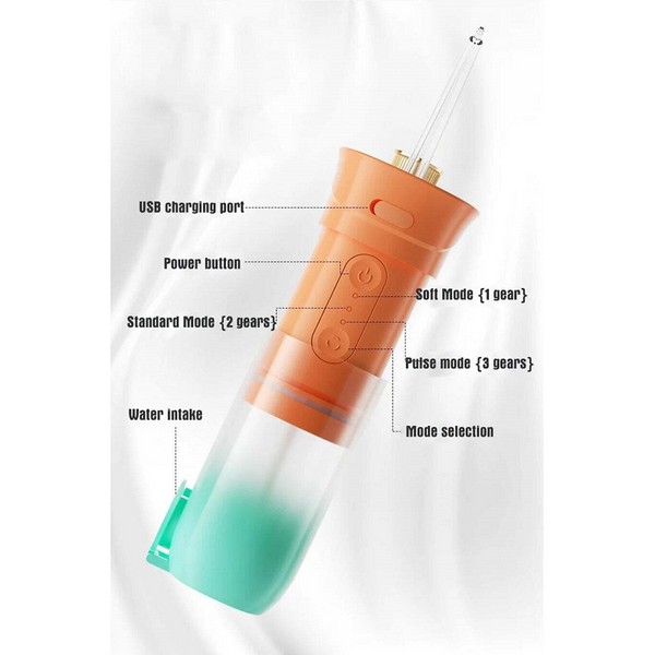 Air & Water Flossers 200Ml Portable Oral Irrigator Teeth Cleaner 3 Modes Usb Rechargeable Dental Water Jet Flosser