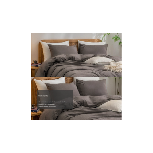 Elosung Blue Yellow 1.8M (Duvet Cover 180*220Cm) Luxurious Soft Brushed Microfiber 4 Piece Set Pure Color Double With Fitted Sheet Quilt Covers