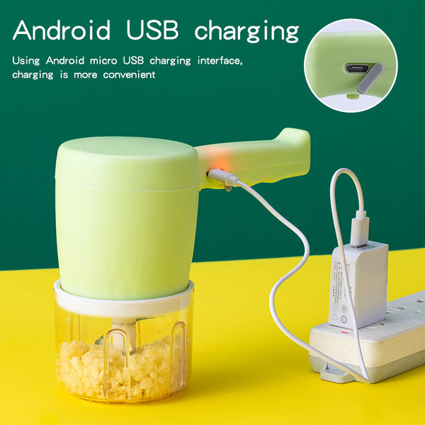 2 In 1 Multifunctional Usb Hand Mixer Mini Food Processor Chopper Whisk Frother