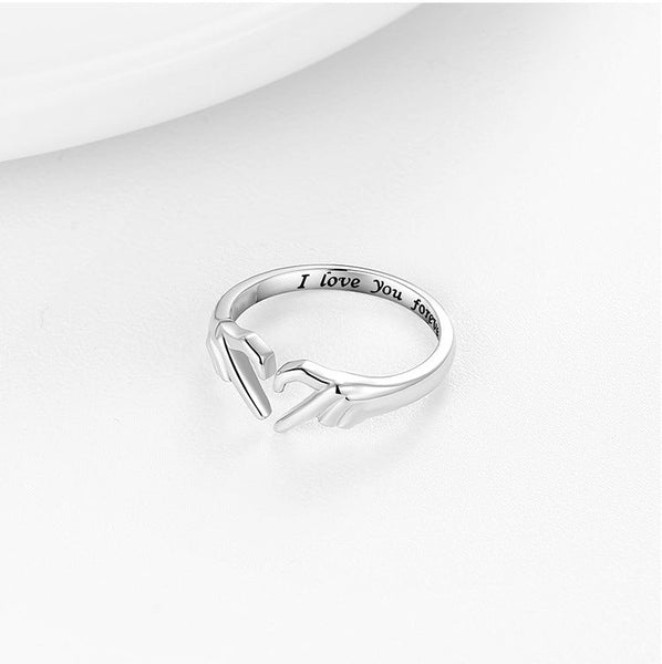 Veile Studios Romantic Hands Forming Love Heart Ring Rings