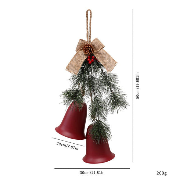 Christmas Bell Ornament Diy Indoor Door Window Wall Decoration Pine Needle Hanging Seasonal Decorations