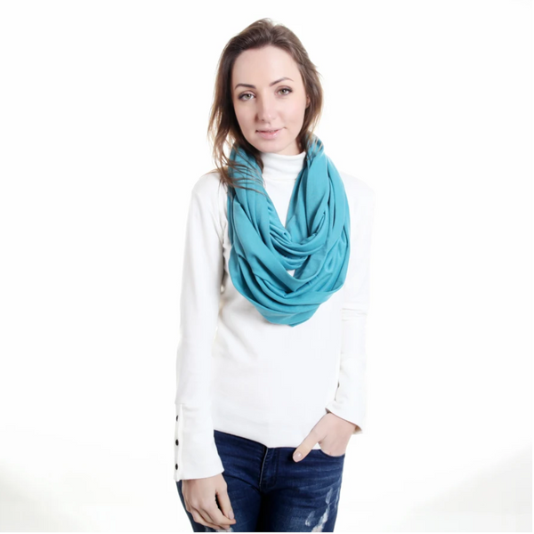 Soft Light Weight Infinity Scarf With Solid Colors Jersey Knit Loop Ring Circle New Scarves & Wraps