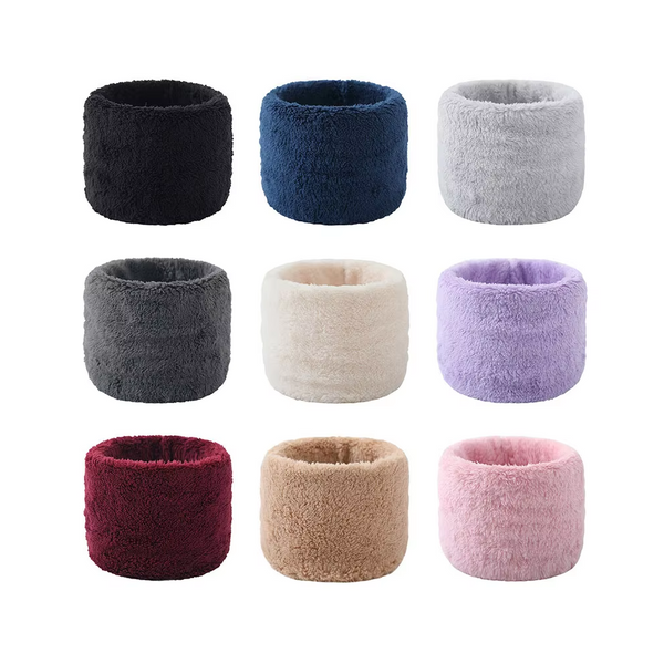 Winter Velvet Snood Thick Single Circle Plus Fleece Solid Colour Scarf Scarves