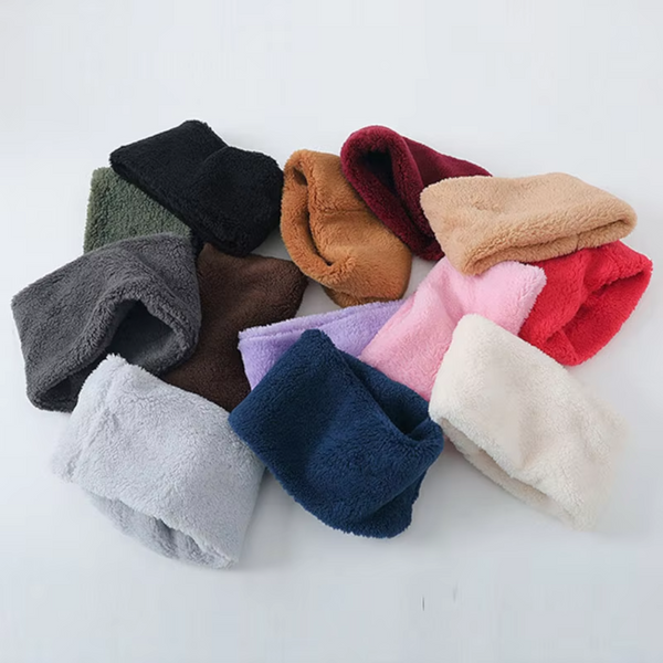 Winter Velvet Snood Thick Single Circle Plus Fleece Solid Colour Scarf Scarves