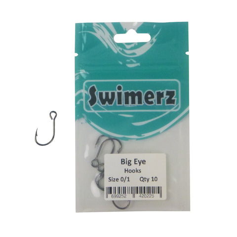 Swimerz Size 1 Big Eye Inline Lure 10 Pack Hooks