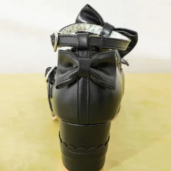 Reave Cat Women Mary Janes Pumps Cute Bowtie Princess Lolita Shoes Ladies Square High Heel Wedding Cosplay Big Size 48 Heels
