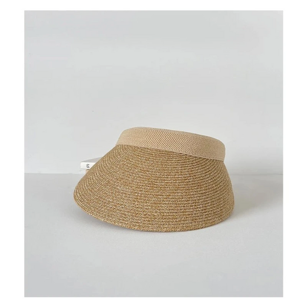Luna&Dolphin Women Summer Uv Cut Empty Top Big Eaves Sun Hat Hair Band Cap Black Bow Nature Seaside Vacation Sunscreen Beach Hats