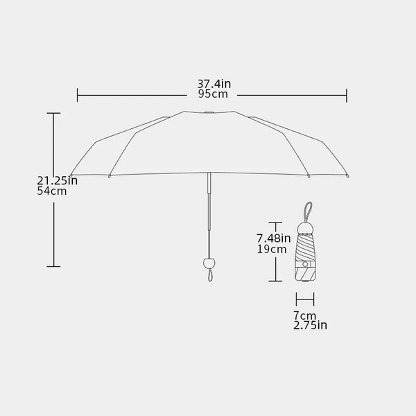 New Anti Uv Enlarged Dual Purpose Sun Umbrella Small Sunscreen Black Rubber Parasol Parag Mini Capsule Umbrellas