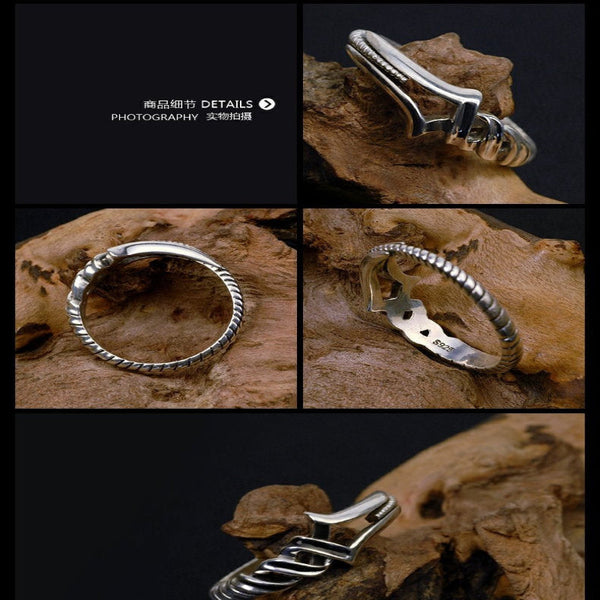 Fihong Lance Ring For Men Open Ended Finger Unique Gift Boyfriend Rings