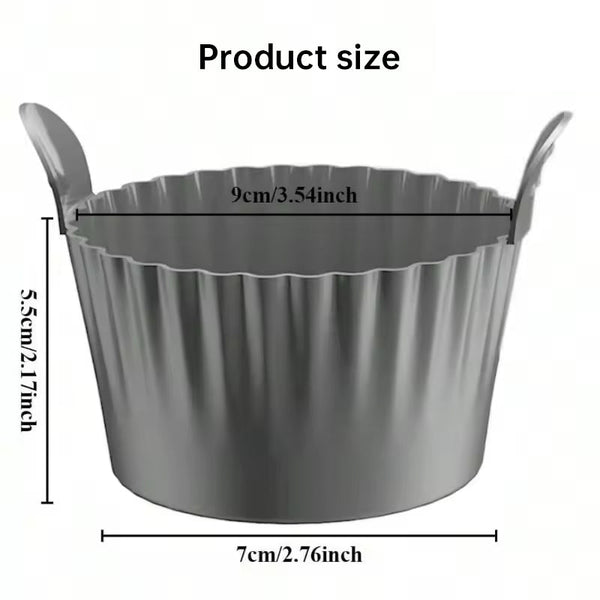 4 6 Reusable Silicone Air Fryer Liners & Baking Cups Non Stick Kitchen Tools For Eggs Cakes Meatballs. Air Fryer Accessories