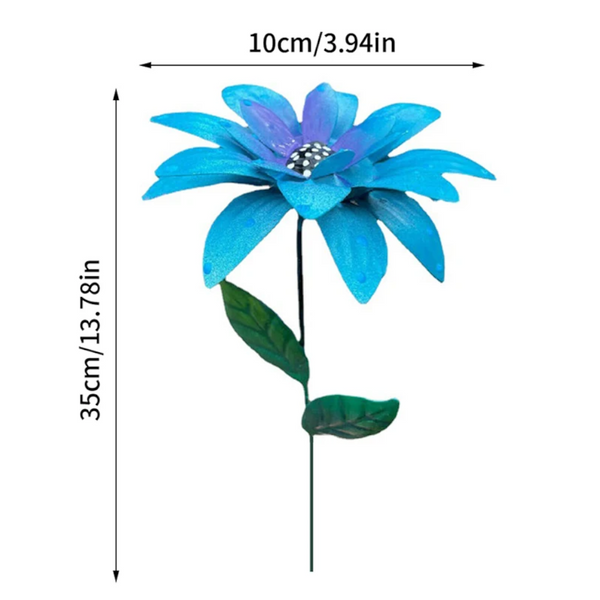 1Pc 8 Colors Metal Flowers Garden Stakes Indoor Outdoor Crafts Rustproof Iron Yard Art Lawn Decoration Lawn Stakes