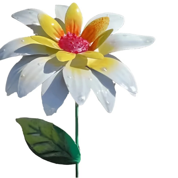 1Pc 8 Colors Metal Flowers Garden Stakes Indoor Outdoor Crafts Rustproof Iron Yard Art Lawn Decoration Lawn Stakes