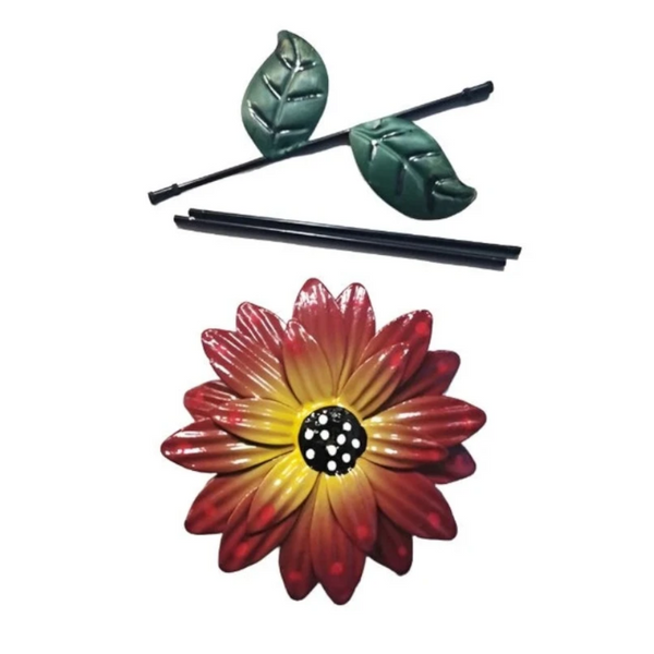1Pc 8 Colors Metal Flowers Garden Stakes Indoor Outdoor Crafts Rustproof Iron Yard Art Lawn Decoration Lawn Stakes