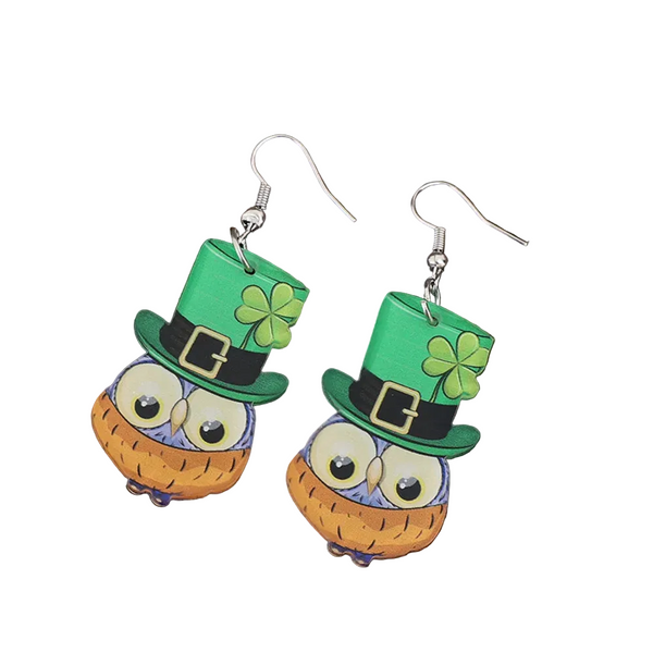 Owl Acrylic Dangle Earrings