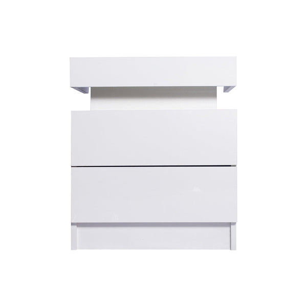 Levede Rgb Led Side White Bedside Tables