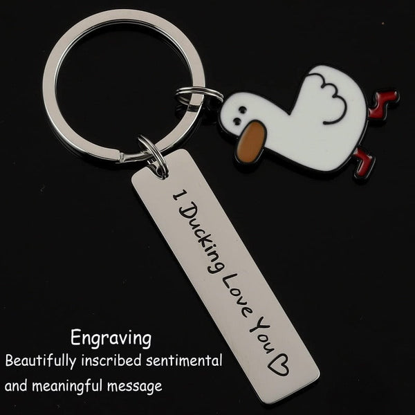 Handbag Accessories Funny Lover Gift You Cute Duck Pun Keychain Couples Gifts Valentine