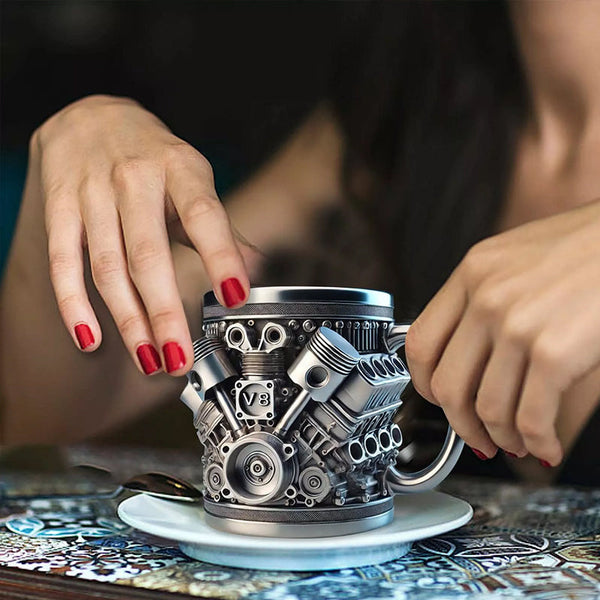 3D Engine Stainless Steel Mug For Coffee Beer Home & Office Fun Accessory Mugs
