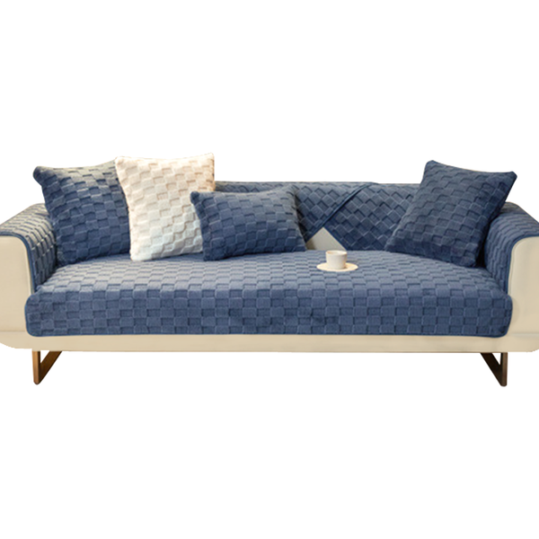 Sofa Towel Super Soft Dark Blue Velvet Plush Non Slip Sectional Covers Slipcovers