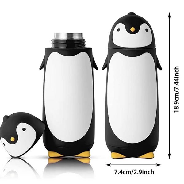 Penguin Stainless Steel Vacuum Thermos Travel Mug Tea Water Bottle Coffee Flask For Kids Children Student 9.5Oz Vacuum Flasks & Mugs