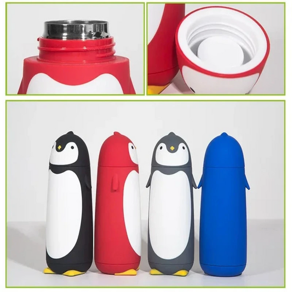 Penguin Stainless Steel Vacuum Thermos Travel Mug Tea Water Bottle Coffee Flask For Kids Children Student 9.5Oz Vacuum Flasks & Mugs