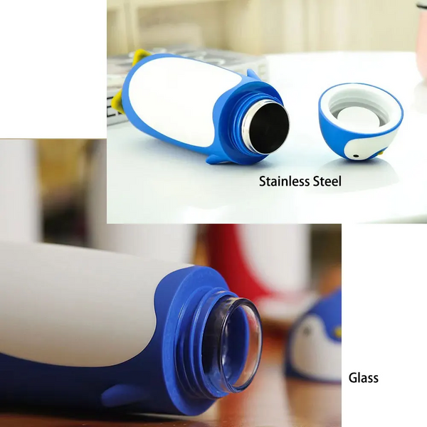 Penguin Stainless Steel Vacuum Thermos Travel Mug Tea Water Bottle Coffee Flask For Kids Children Student 9.5Oz Vacuum Flasks & Mugs