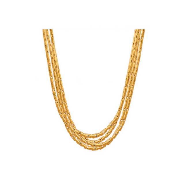 18K Gold Plated Multi Layer Clavicle Chain Necklace Necklaces & Pendants