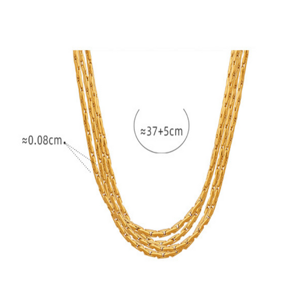 18K Gold Plated Multi Layer Clavicle Chain Necklace Necklaces & Pendants