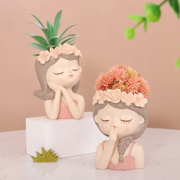 Creative Fairy Flower Pot Resin Desktop Balcony Gardening Micro Landscape Decoration Vase Succulent Pots Green Plants Planters & Vases