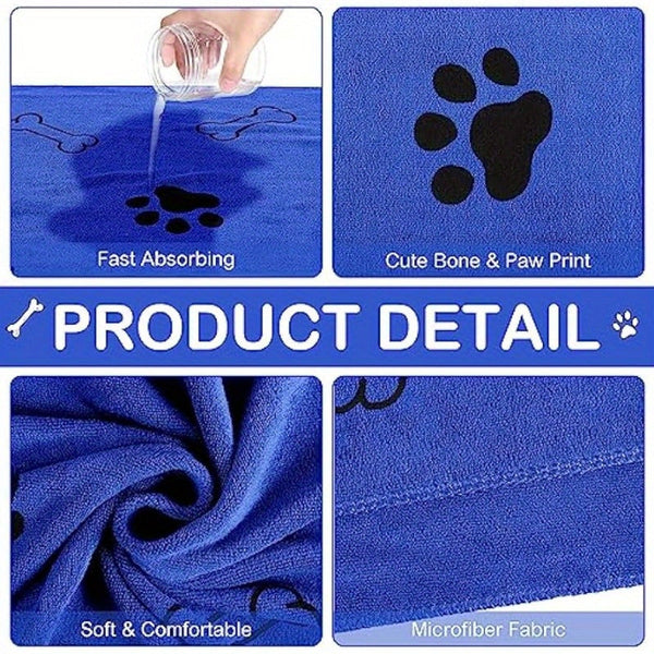 Pet Bath Towel Quick Drying And Absorbent For Dogs Cats Soft Supplies Dog Grooming