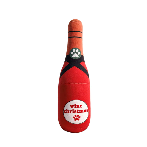 Dog Toy Realistic Wine Bottle Chew Resistant Self Entertainment Plush For Cats And Dogs Teeth Cleaning Sound Making Dog Toys