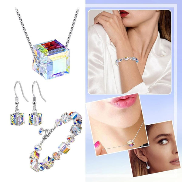 Veile Studios Sugar Crystals Bracelet Necklace Earring Set Jewelry Jewellery Sets