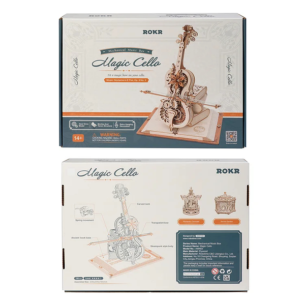Rokr Magic Cello Mechanical Music Box Moveable Stem Funny Creative Toys Puzzles