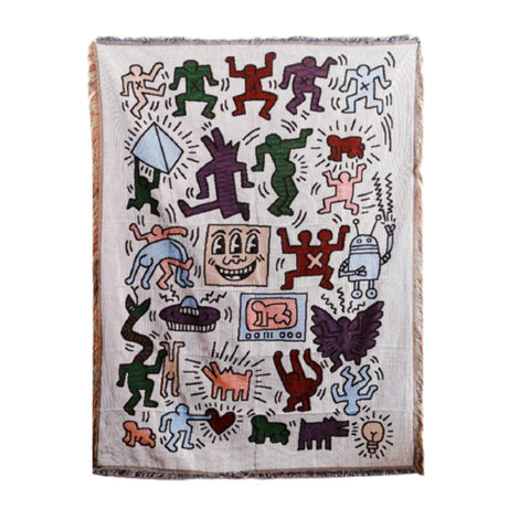 Weave Jigsaw Throw Blanket Sofa Couch Bed Cover Outdoor Tapestry Tapestries