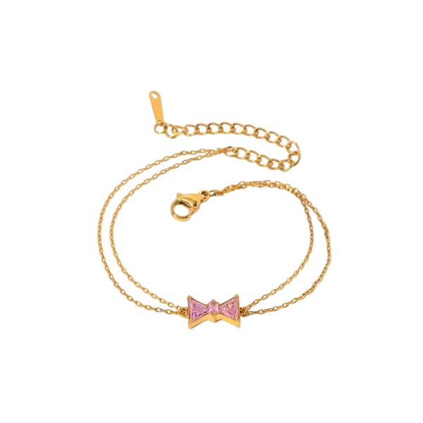 Stainless Steel Zircon Bow Bracelet Bracelets