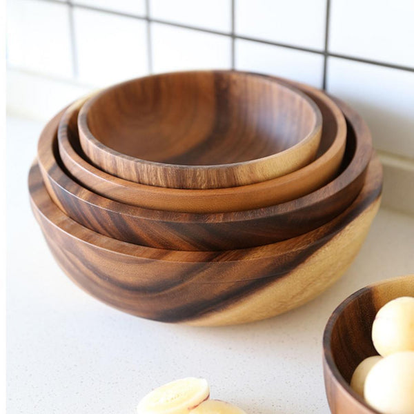 Kitchen Natural Wooden Bowl Household Fruit Salad For Home Restaurant Food Container Utensils Note The Size Hot Bowls