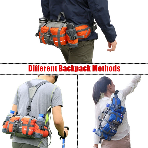 Outdoor Hiking Waist Bag Water Cycl Backpack Sports Mountain Bottle Waterproof Nylon Camping Mochila Accessories Hunting Waist Packs & Bags