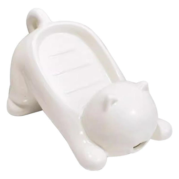 Cat Soap Box Bathroom Products Accessories Dish Cute Pet Drainage Basket Anti Slip Soap Dishes & Dispensers