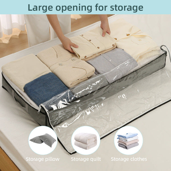Under Bed Storage Bag 75L/40L Portable Foldable Comforter & Clothing Organizer Large Capacity Dustproof Box Storage Bags