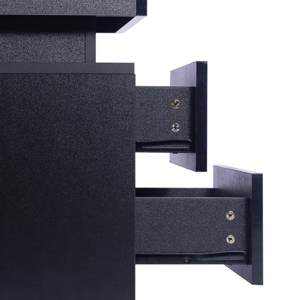 Side With 2 Drawers Black Modern Storage For Bedroom Or Living Room Bedside Tables