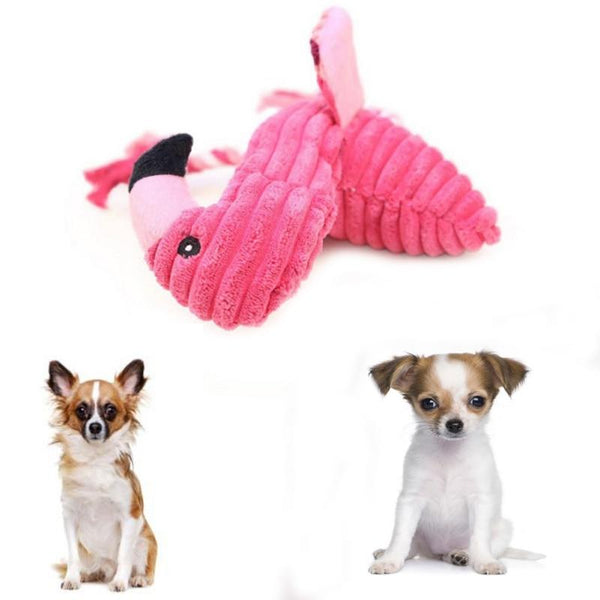 Plush Flamingo Dog Shaker Toy Dog Toys