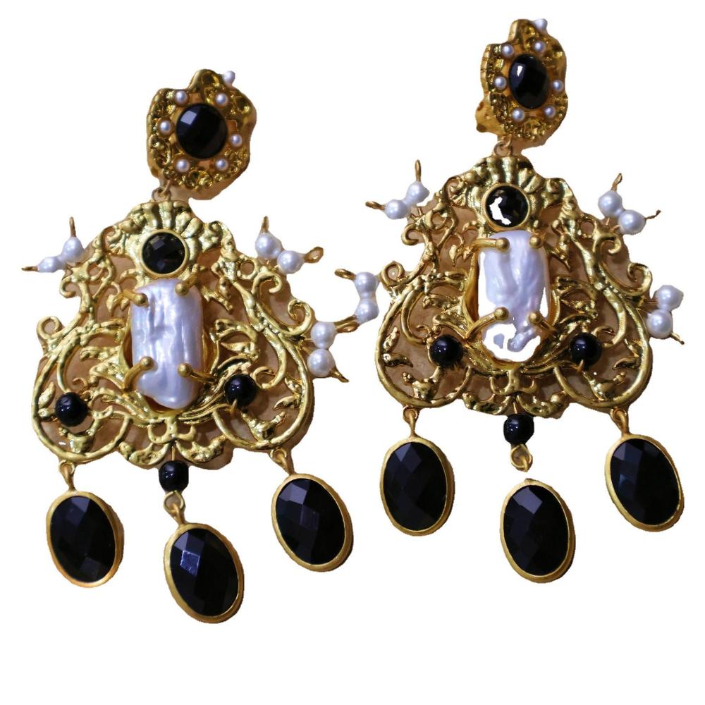 Veile Studios Baroque Pearl Zircon Pendant Air Aesthetic Style For Versatile Wear Earrings