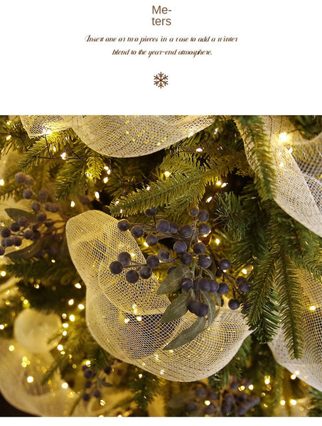 Santayuan New Artificial Berry Blueberry Branch Christmas Tree Decoration Wreath Vine Material Seasonal Decorations